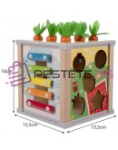 Дървен образователен куб 5в1